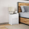 vidaXL Bedside Cabinet with LED Lights White Engineered Wood