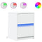 vidaXL Bedside Cabinets with LED Lights 2 pcs White Engineered Wood