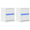 vidaXL Bedside Cabinets with LED Lights 2 pcs White Engineered Wood