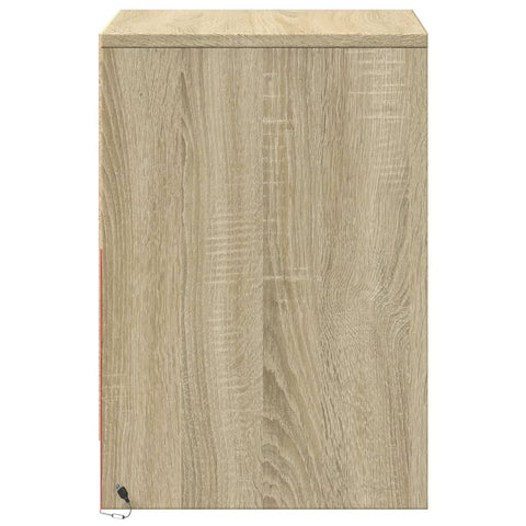 vidaXL Bedside Cabinet with LED Lights Sonoma Oak Engineered Wood