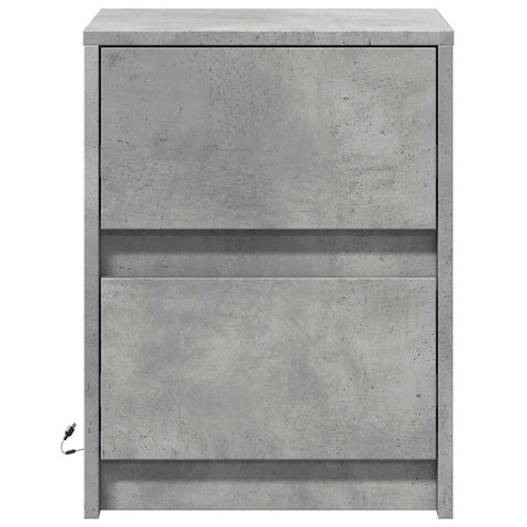 vidaXL Bedside Cabinets with LED Lights 2 pcs Concrete Grey Engineered Wood
