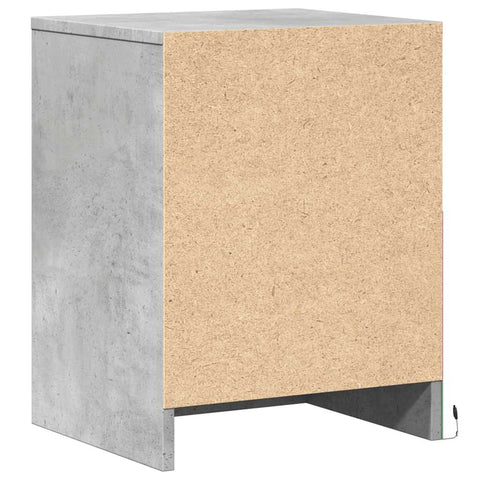 vidaXL Bedside Cabinets with LED Lights 2 pcs Concrete Grey Engineered Wood