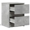vidaXL Bedside Cabinets with LED Lights 2 pcs Concrete Grey Engineered Wood