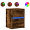 vidaXL Bedside Cabinet with LED Lights Smoked Oak Engineered Wood