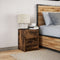 vidaXL Bedside Cabinet with LED Lights Smoked Oak Engineered Wood