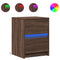 vidaXL Bedside Cabinets with LED Lights 2 pcs Brown Oak Engineered Wood