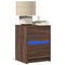 vidaXL Bedside Cabinets with LED Lights 2 pcs Brown Oak Engineered Wood