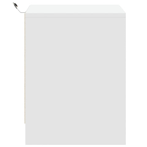 vidaXL Bedside Cabinet with LED Lights White Engineered Wood
