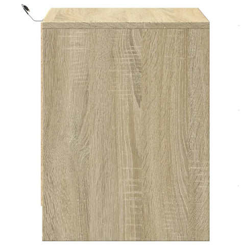 vidaXL Bedside Cabinets with LED Lights 2 pcs Sonoma Oak Engineered Wood