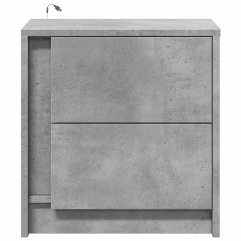 vidaXL Bedside Cabinets with LED Lights 2 pcs Concrete Grey Engineered Wood