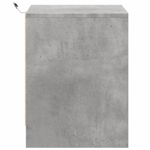 vidaXL Bedside Cabinets with LED Lights 2 pcs Concrete Grey Engineered Wood