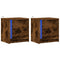 vidaXL Bedside Cabinets with LED Lights 2 pcs Smoked Oak Engineered Wood