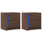 vidaXL Bedside Cabinets with LED Lights 2 pcs Brown Oak Engineered Wood