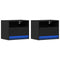 vidaXL Wall-mounted Bedside Cabinets with LED Lights 2 pcs Black