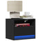 vidaXL Wall-mounted Bedside Cabinets with LED Lights 2 pcs Black