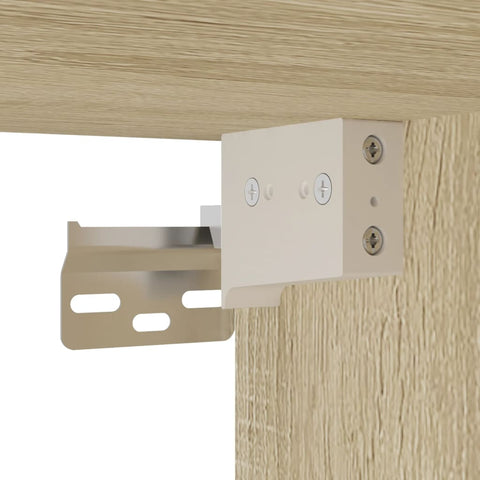 vidaXL Wall-mounted Bedside Cabinet with LED Lights Sonoma Oak