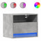 vidaXL Wall-mounted Bedside Cabinet with LED Lights Concrete Grey