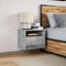 vidaXL Wall-mounted Bedside Cabinet with LED Lights Concrete Grey