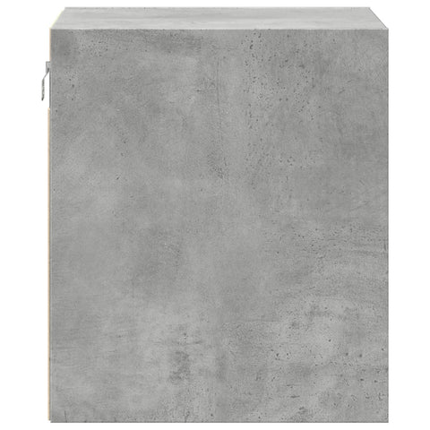 vidaXL Wall-mounted Bedside Cabinet with LED Lights Concrete Grey