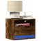 vidaXL Wall-mounted Bedside Cabinet with LED Lights Smoked Oak