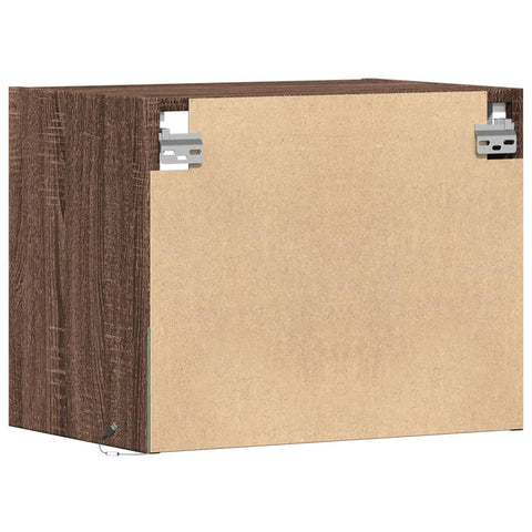 vidaXL Wall-mounted Bedside Cabinet with LED Lights Brown Oak
