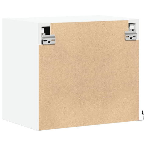 vidaXL Wall-mounted Bedside Cabinets with LED Lights 2 pcs White