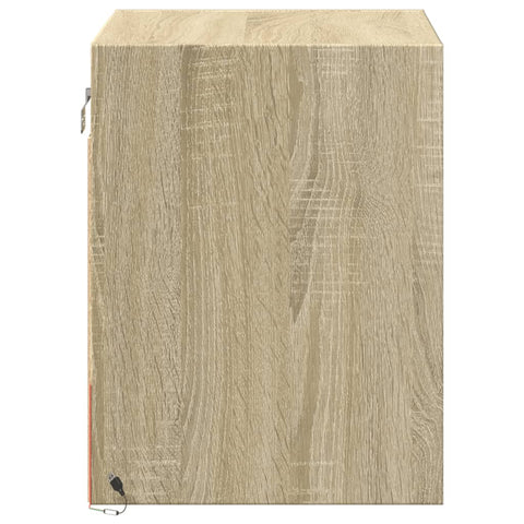 vidaXL Wall-mounted Bedside Cabinets with LED Lights 2 pcs Sonoma Oak