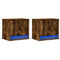 vidaXL Wall-mounted Bedside Cabinets with LED Lights 2 pcs Smoked Oak