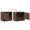 vidaXL Wall-mounted Bedside Cabinet with LED Lights Brown Oak