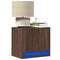 vidaXL Wall-mounted Bedside Cabinet with LED Lights Brown Oak