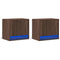 vidaXL Wall-mounted Bedside Cabinets with LED Lights 2 pcs Brown Oak