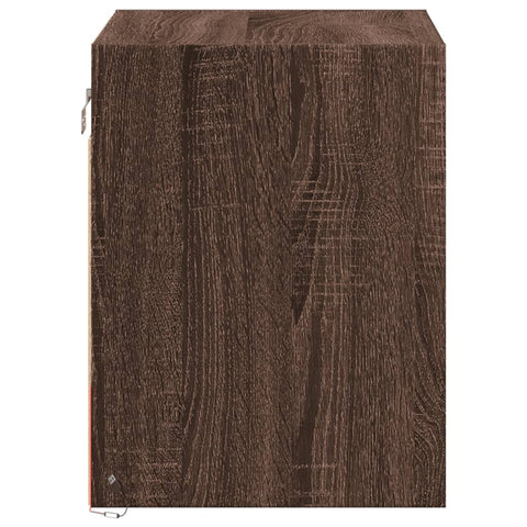vidaXL Wall-mounted Bedside Cabinets with LED Lights 2 pcs Brown Oak