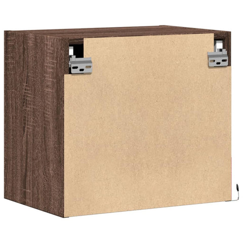 vidaXL Wall-mounted Bedside Cabinets with LED Lights 2 pcs Brown Oak