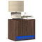 vidaXL Wall-mounted Bedside Cabinets with LED Lights 2 pcs Brown Oak