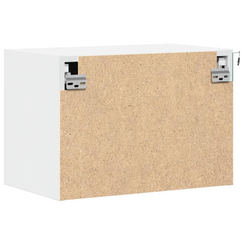 vidaXL Wall-mounted Bedside Cabinet with LED Lights White