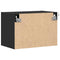 vidaXL Wall-mounted Bedside Cabinet with LED Lights Black