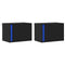 vidaXL Wall-mounted Bedside Cabinets with LED Lights 2 pcs Black