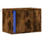 vidaXL Wall-mounted Bedside Cabinet with LED Lights Smoked Oak