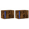 vidaXL Wall-mounted Bedside Cabinets with LED Lights 2 pcs Smoked Oak