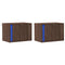 vidaXL Wall-mounted Bedside Cabinets with LED Lights 2 pcs Brown Oak