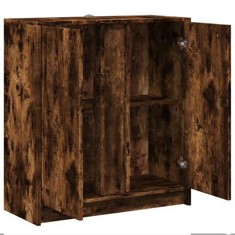 vidaXL Sideboard with LED Smoked Oak 77x34x85 cm Engineered Wood