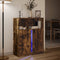 vidaXL Sideboard with LED Smoked Oak 77x34x100 cm Engineered Wood