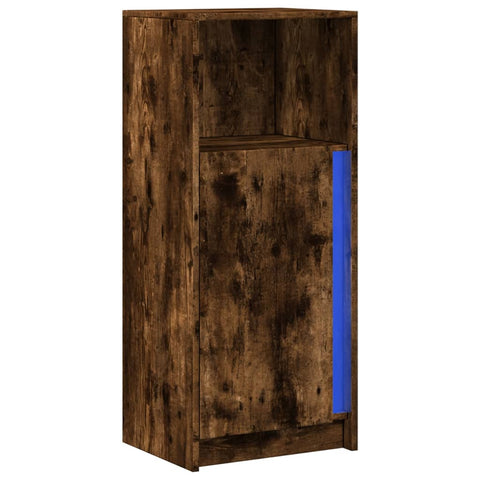 vidaXL Sideboard with LED Smoked Oak 42.5x34x100 cm Engineered Wood