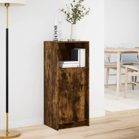 vidaXL Sideboard with LED Smoked Oak 42.5x34x100 cm Engineered Wood