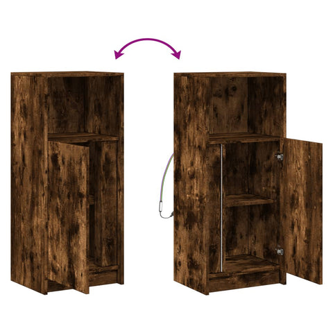 vidaXL Sideboard with LED Smoked Oak 42.5x34x100 cm Engineered Wood