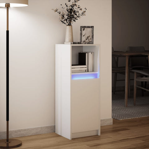 vidaXL Sideboard with LED White 38x34x100 cm Engineered Wood