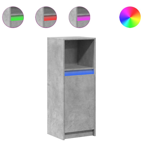 vidaXL Sideboard with LED Concrete Grey 38x34x100 cm Engineered Wood