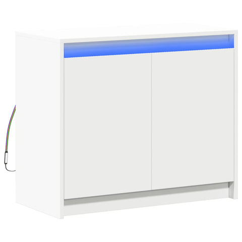 vidaXL Sideboard with LED White 72x34x61 cm Engineered Wood