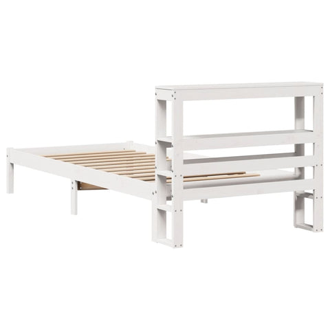 vidaXL Bed Frame without Mattress White 90x190 cm Single Solid Wood Pine