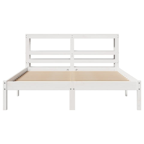 vidaXL Bed Frame without Mattress White 120x190 cm Small Double Solid Wood Pine